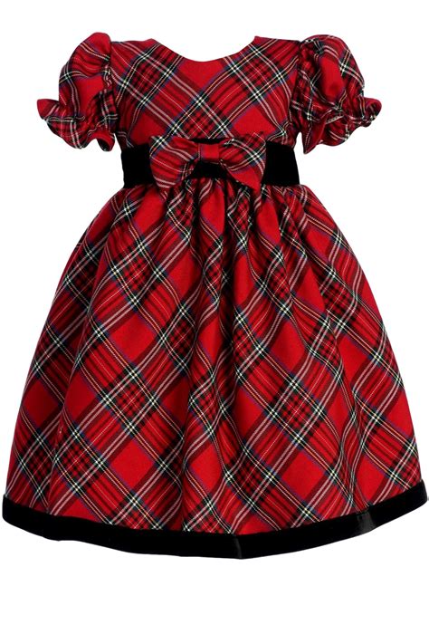 Red And Green Plaid Girls Holiday Dress W Ruffle Sleeves 3m 4t Rachel