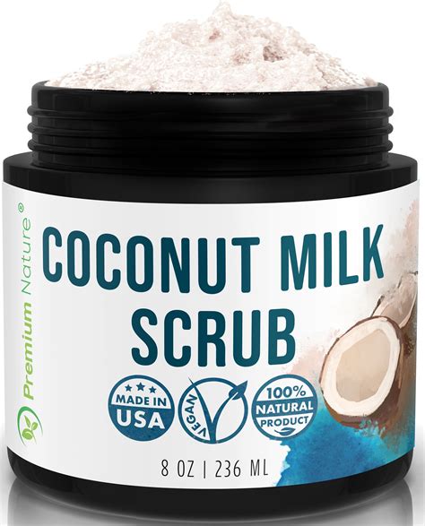 Coconut Milk Exfoliating Body Scrub 12 Oz Natural Coconut Oil Skin