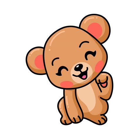 Cute Baby Brown Bear Cartoon 9877574 Vector Art At Vecteezy