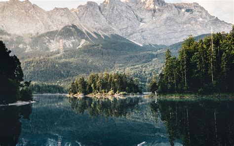 Download Wallpaper 3840x2400 Lake Mountain Reflection Landscape 4k