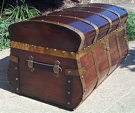 Restored Antique Steamer Trunks For Sale Both Flat Top And Dome Tops