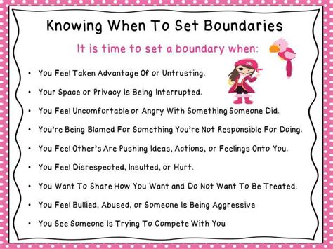 Setting Healthy Boundaries Worksheets