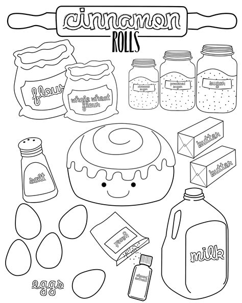 Cinnamon Roll Page Coloring Pages