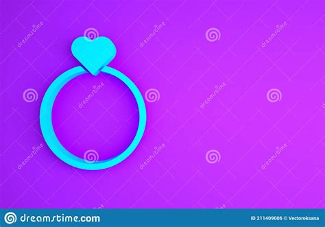 Blue Wedding Rings Icon Isolated On Purple Background Bride And Groom