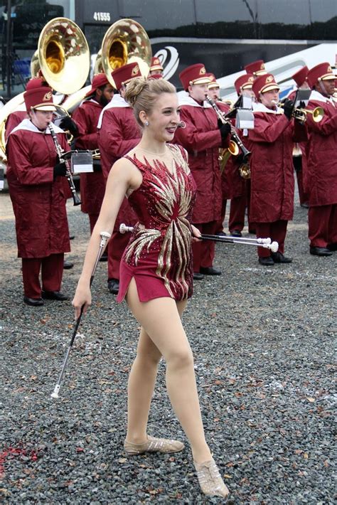 Baton Twirling Costume Elon University Feature Twirler Fotc Marching Band Majorette Outfits