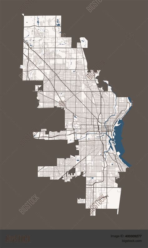 Milwaukee Map Vector And Photo Free Trial Bigstock