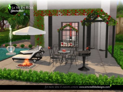 La Vie En Rose Garden Set By Simcredible At Tsr Sims 4 Updates