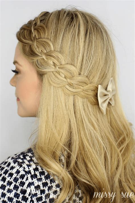 You can do this braid to the side or to the back, however you want to style it. Four Strand Headband Braid