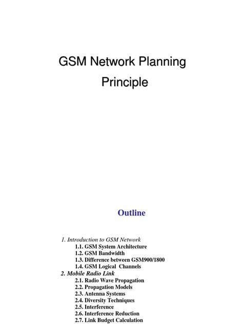 Network Planning Principle 1 Pdf Cellular Network Antenna Radio