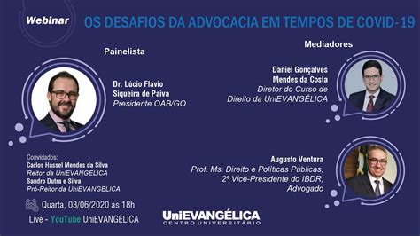 Webinar Os Desafios Da Advocacia Em Tempos De Covid Youtube