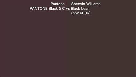 Pantone Black 5 C Vs Sherwin Williams Black Bean Sw 6006 Side By Side