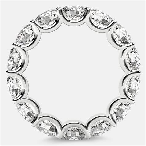 Eternity Ring With Arch Prong Set Round Diamonds In 18k White Gold