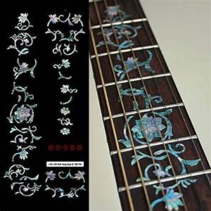 Fretboard Markers Inlay Sticker Decals For Guitar Oriental Flowersmix