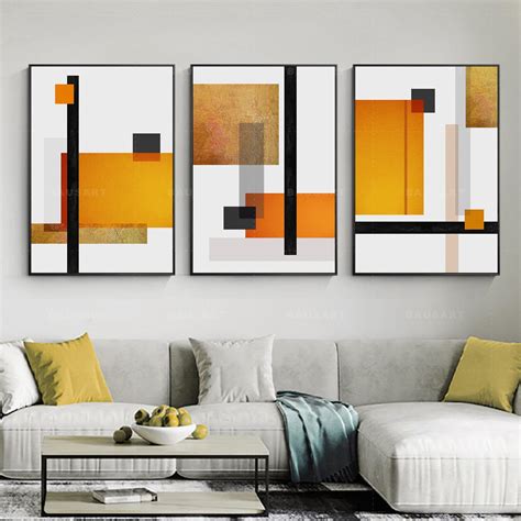 Abstract Painting Print Framed Wall Art Set Of 3 Prints Etsy Framed