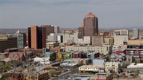 57k Stock Footage Aerial Video Of Albuquerque Plaza Office High Rise