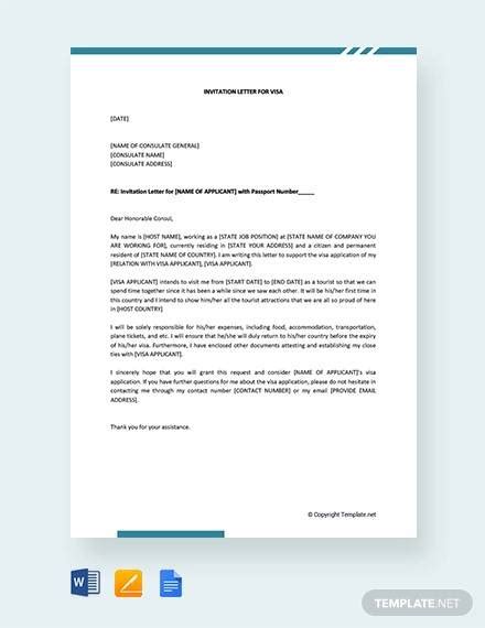 Letter of recommendation for visa application. FREE 10+ Sample Visa Invitation Letter Templates in MS ...