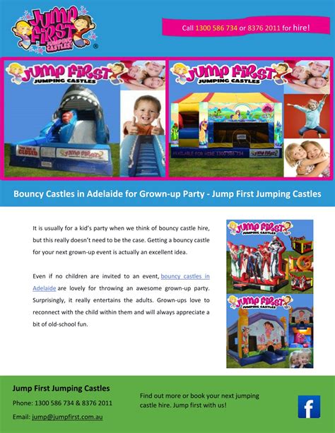 Ppt Bouncy Castles In Adelaide For Grown Up Party Jump First Jumping Castles Powerpoint