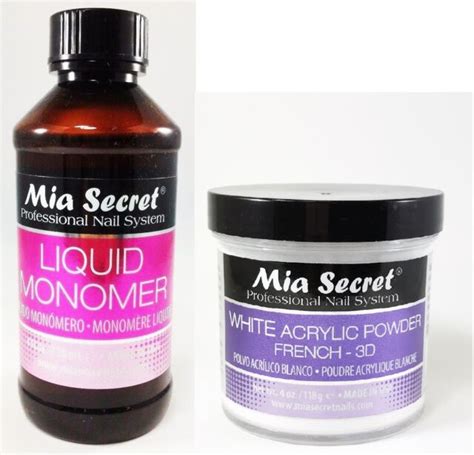 mia secret liquid monomer 4 oz and white acrylic powder 4 oz ebay