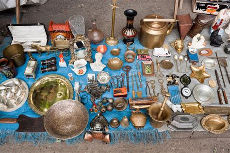 Vintage Things For Sale On A Flea Market Editorial Photo Image Of