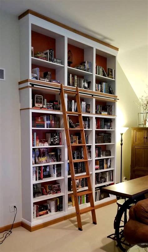 Library Ladder Ikea Bookcase Ladder Library Bookcase Wall