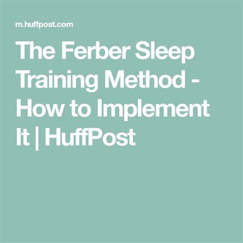 The Ferber Sleep Training Method How To Implement It Huffpost Sleep Training Methods