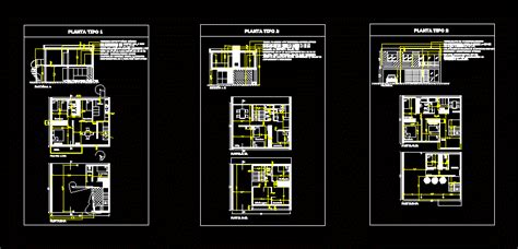 3 Apartments Type Dwg Block For Autocad Designs Cad