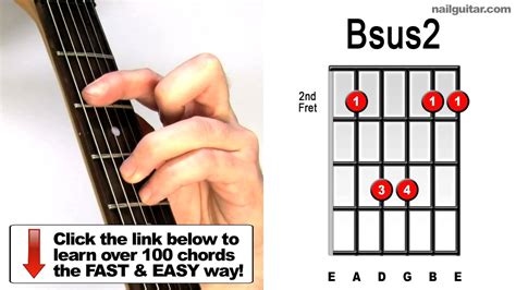 how to play bsus2 suspended guitar chords lesson youtube