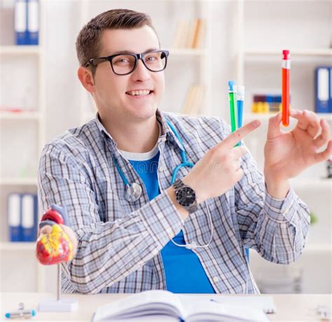 Young Student Studying Chemistry In University Stock Image Image Of