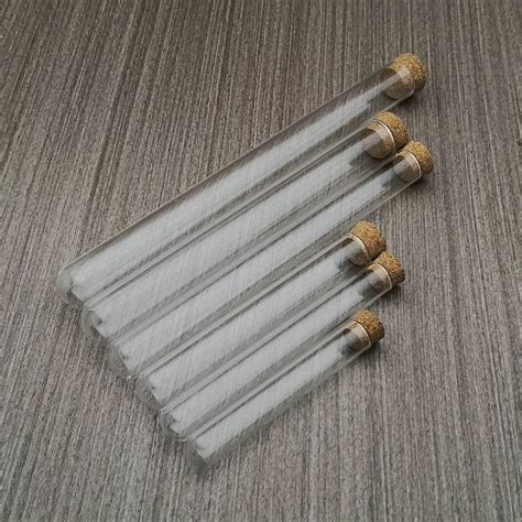 20pcs Lot Dia 12mm 13mm 15mm 18mm Clear Lab Glass Test Tube With Cork Stoppers Round Bottom Tube