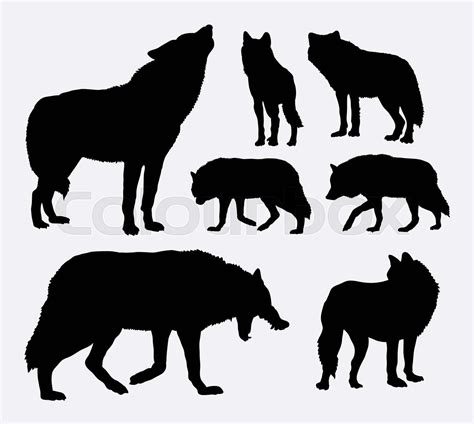 Wolf Animal Silhouettes Stock Vector Colourbox