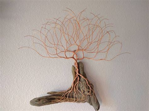 Reserved Fabulous Wall Hanging Copper Wire Tree Mounted To Nw Etsy
