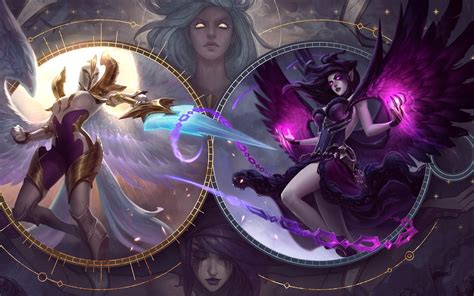 Kayle Morgana Splash Art New Update Lol 8k 41 Wallpaper Pc Desktop