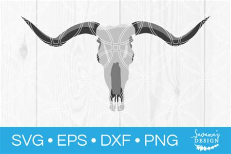 Bull Skull Svg Svg Eps Png Dxf Cut Files For Cricut And Silhouette
