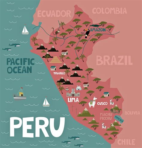 Peru Map Of Major Sights And Attractions
