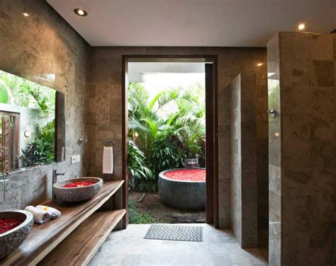 Lava Stone Bath And Basins Balinese Bathroom Bali Style Home Bali Decor