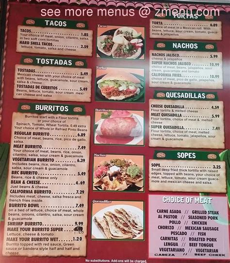 Hands down best mexican food in truckee. Online Menu of Tacos Jalisco Restaurant, Truckee ...