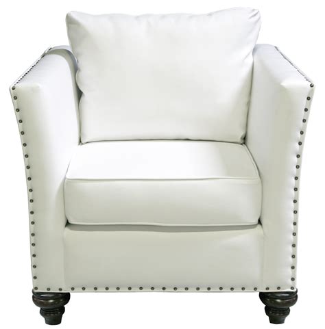 170 w oversize sectional sofa italian white leather waxed exotic wood masterful. Nailhead Chair - White Leather - Designer8