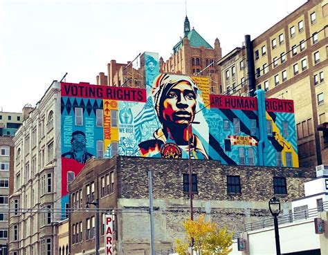 After Controversy Shepard Fairey Starts Giant Voting Rights Mural Downtown