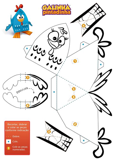 Paper Toys Kids Crafts Galinha Pintadinha Animais De Papel