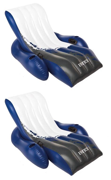 Intex Inflatable Floating Comfortable Recliner Lounges With Cup Holders