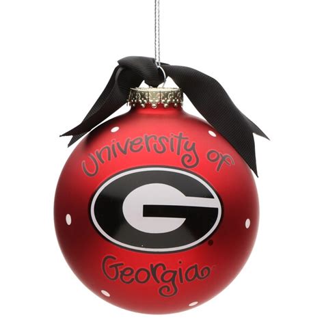 Georgia Bulldogs Silver Team Logo Christmas Ornament