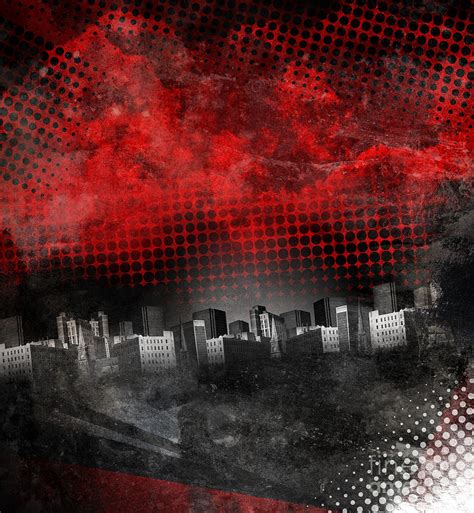 Red And Black City Grunge Background Photograph By Angela Waye