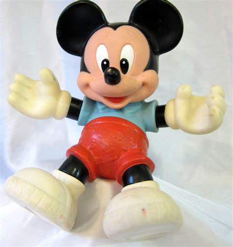 Mickey Mouse Plastic Figure Disney Moveable Doll Toy Vintage
