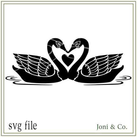Swan Svg Two Swans Wedding Cards Glass Block Design Vinyl Etsy