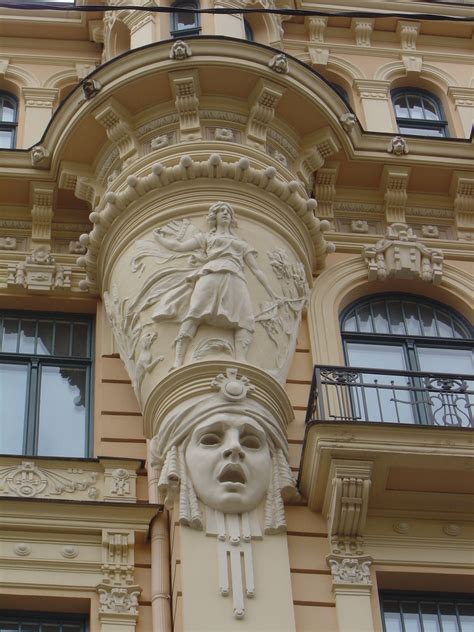 Riga Art Nouveau Statues Rīga Vidzeme Lettonie