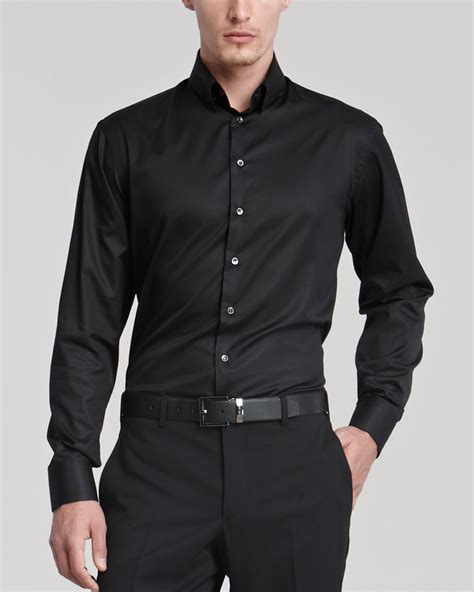 Shop for black men's dress shirts at dillard's. Lyst - Giorgio Armani Woven Dress Shirt in Black for Men