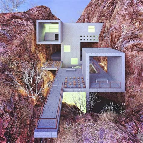 Concrete House In A Red Canyon Designed By Ameyzingarchitect China