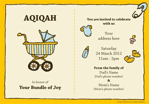 Pin Aqiqah Invitation Card On Pinterest Invitation Cards Invitations Card Template