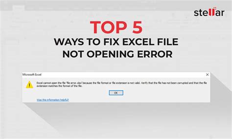 Top 5 Ways To Fix Excel File Not Opening Error
