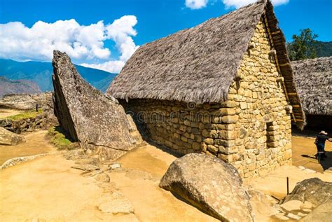 Ancient Incan House At Machu Picchu In Peru Stock Photo Image Of